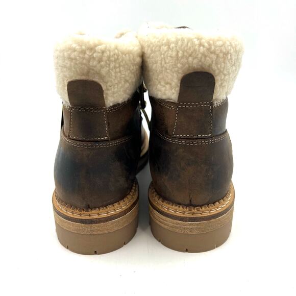 Alpine Design Holly Boots Brown Nubuck Leather Faux Shearling Ankle Booties - Picture 7 of 9